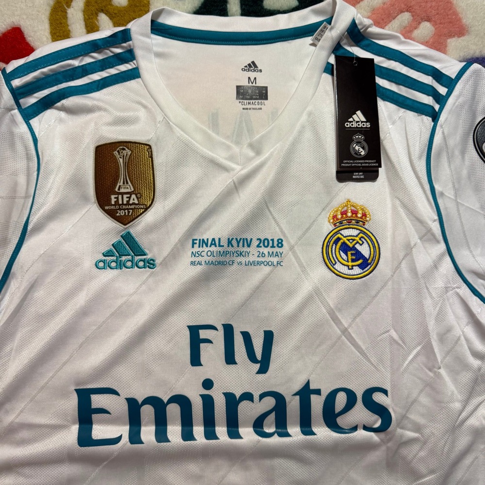 Adidas Real Madrid 2018 UCL Final Kyiv Ronaldo 7 Jersey White Mens Medium - Picture 4 of 11